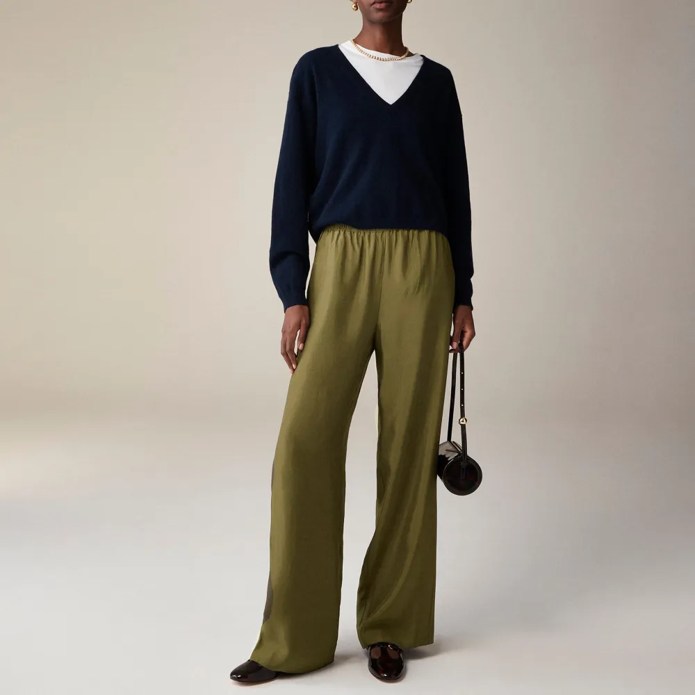 Stratus pant in textured satin