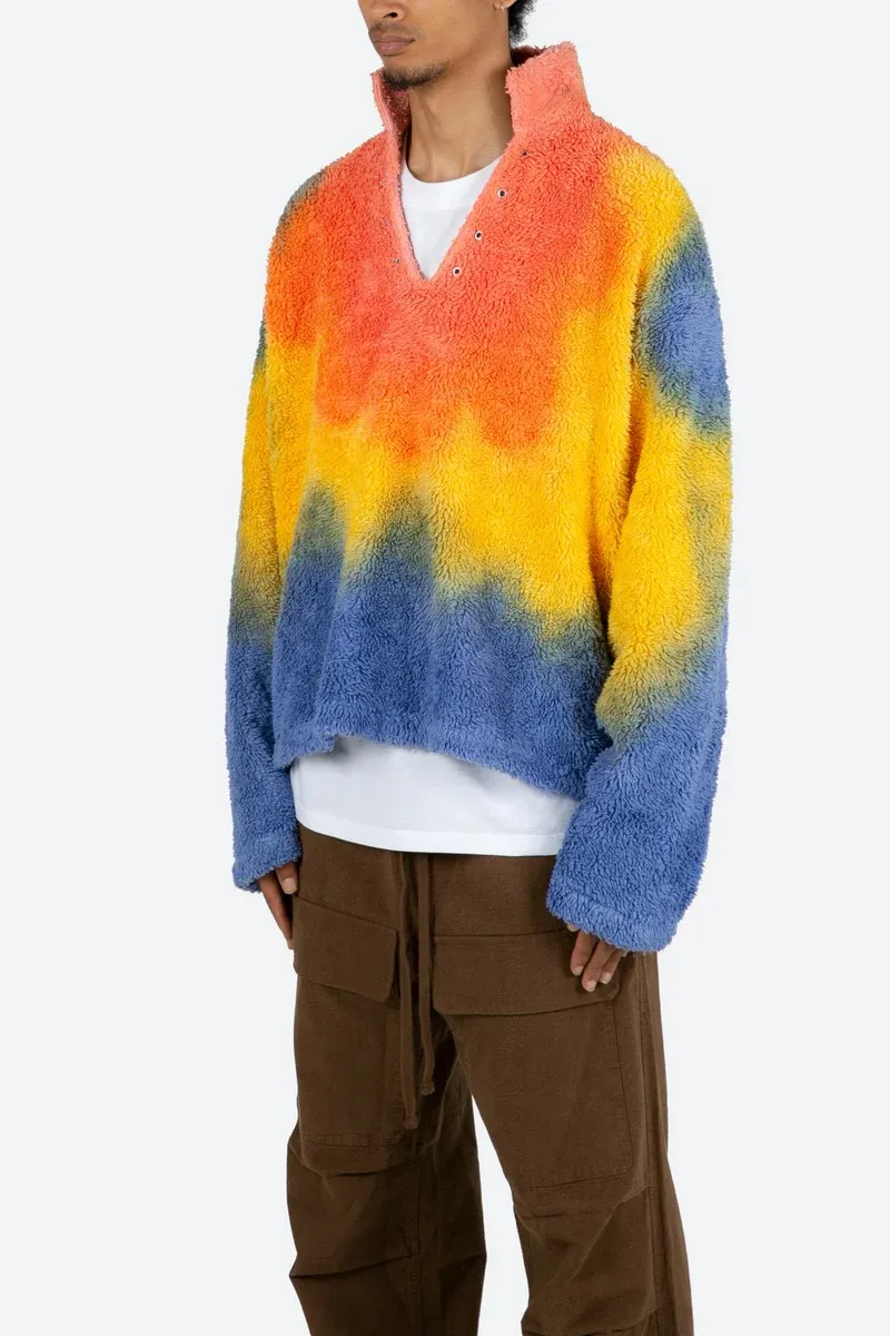 TIE DYE SHERPA PULLOVER