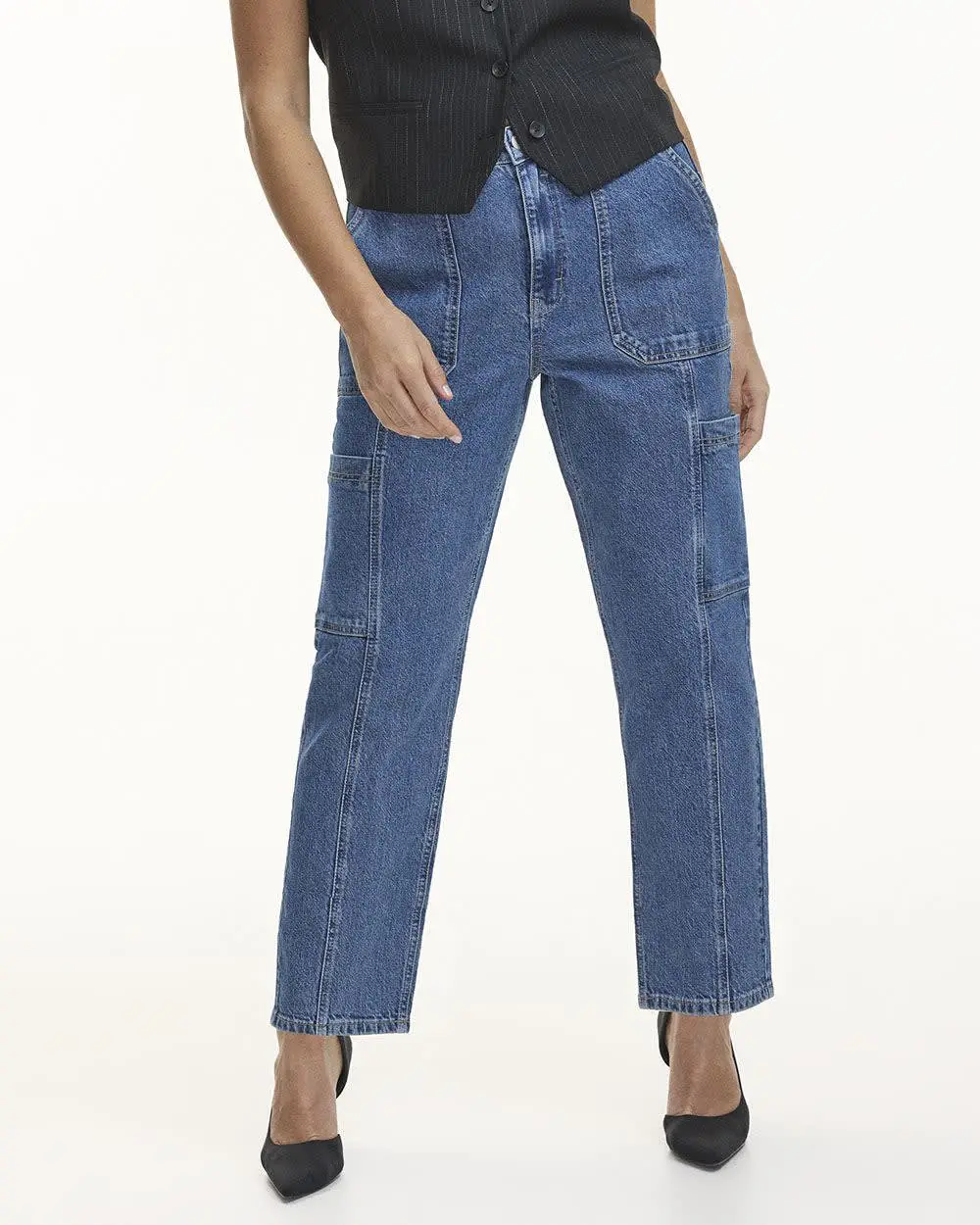 Tapered-Leg High-Rise Cargo Jean