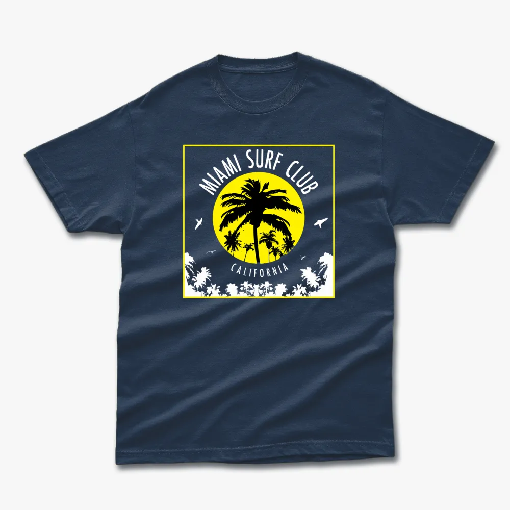 Retro Summer Miami Surf Club Printed T-Shirt
