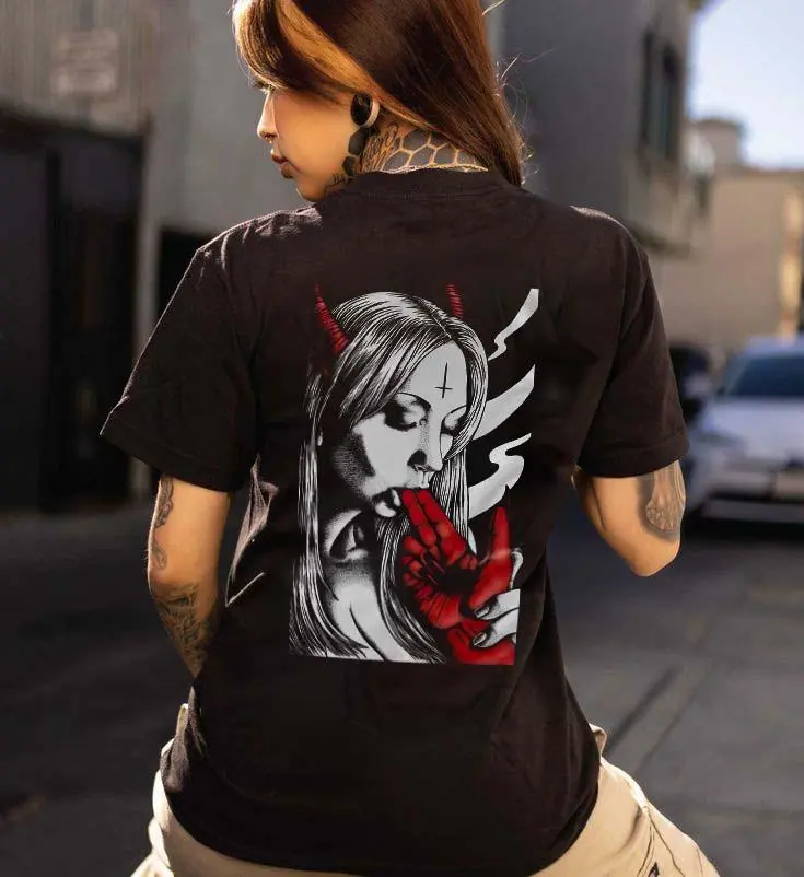 Demon Satan Printed Women's T-shirt