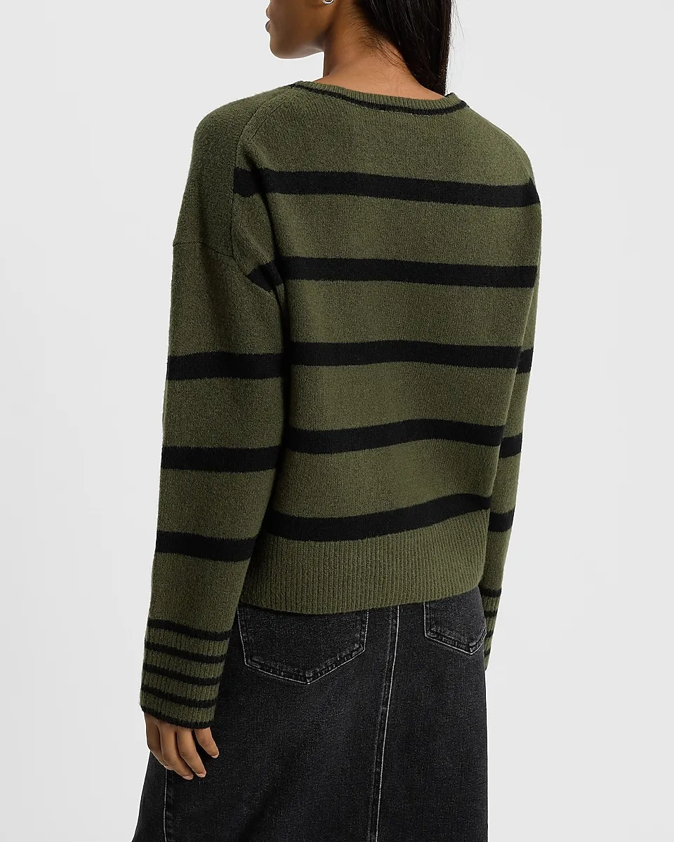 Multi Striped Crew Neck Sweater