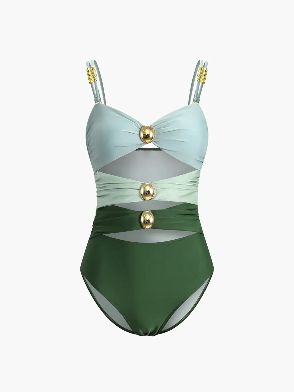 Cutout Contrast One Piece Swimsuit
