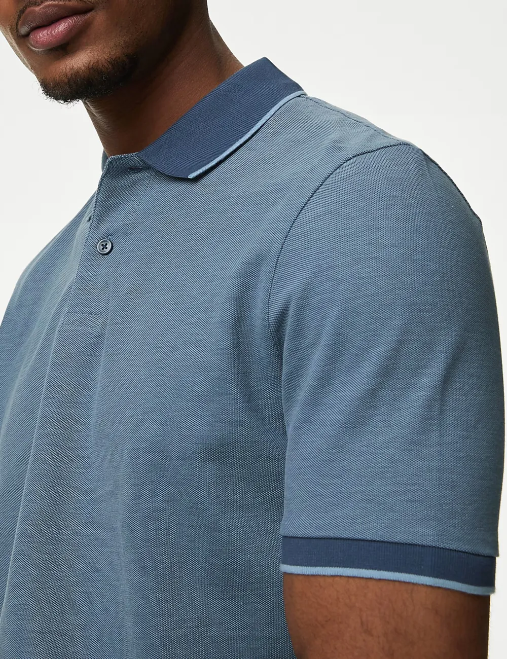 Pure Cotton Tipped Pique Shirt