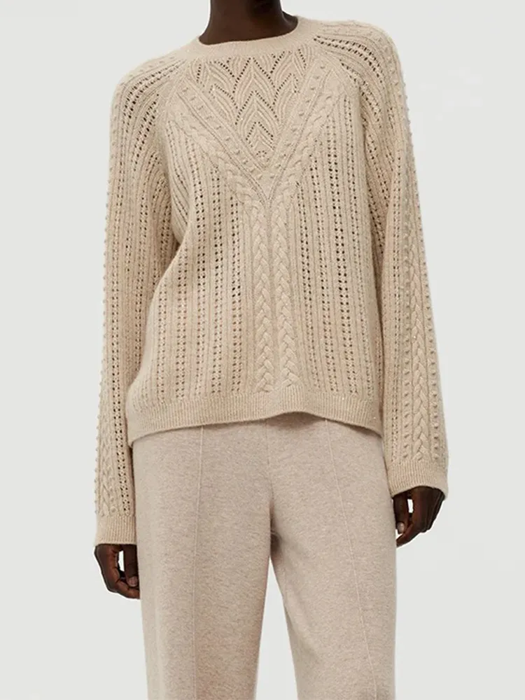 Cashmere Cable Knit Women Sweater