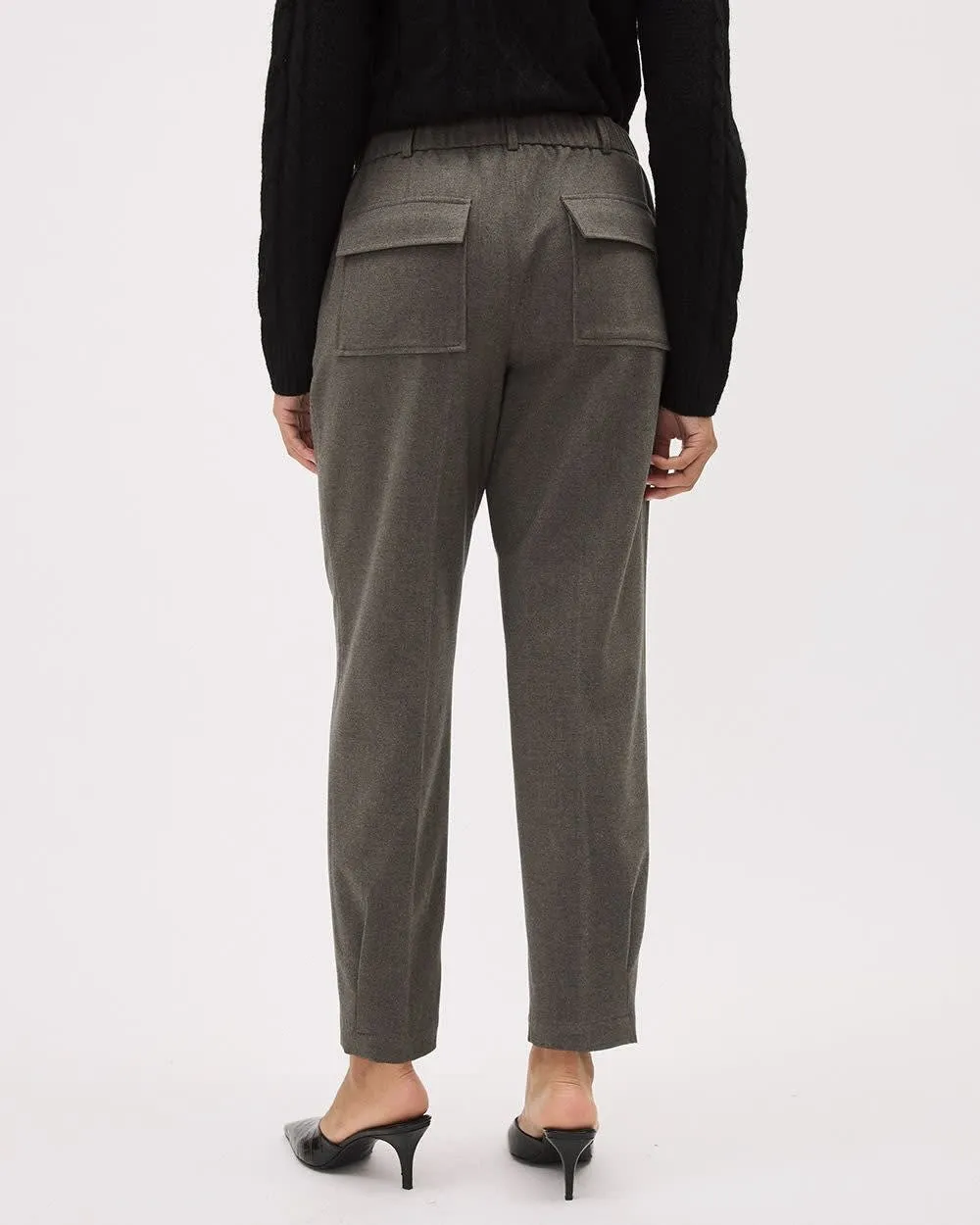 Mid-Rise Tapered-Leg Flannel Pant