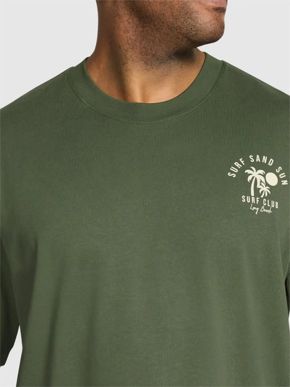 KHAKI GRAPHIC PRINT RELAXED FIT TEE