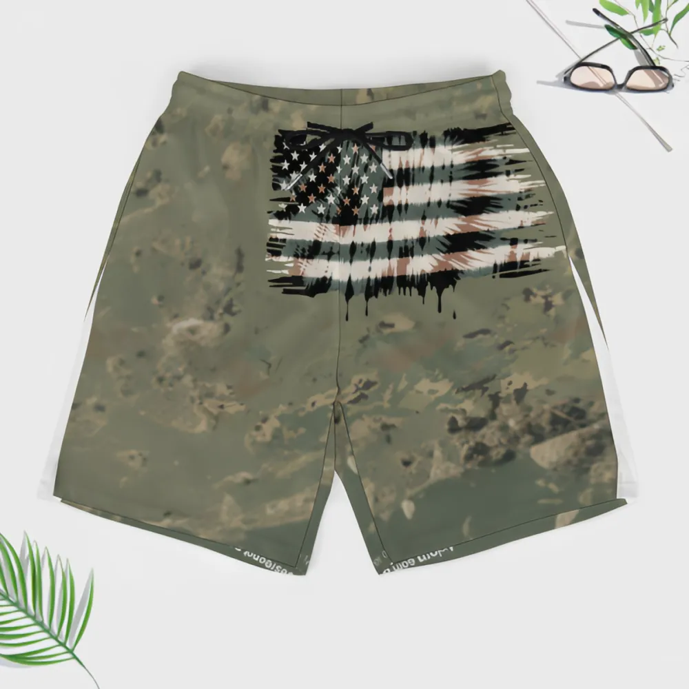Art Style Gray Tone Flag Camouflage Style Sports Board Shorts
