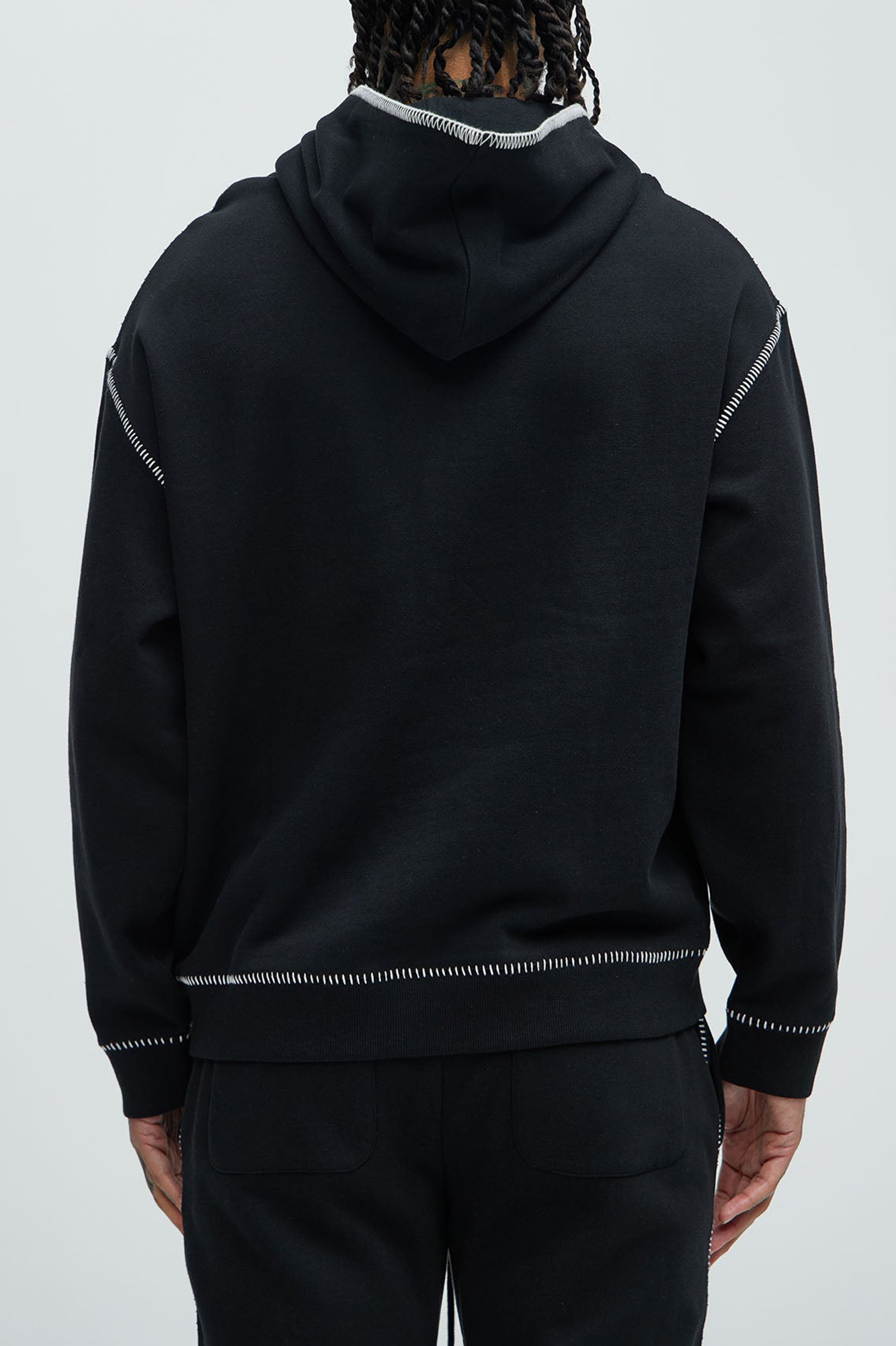 Cotton Stitch Hoodie - Black