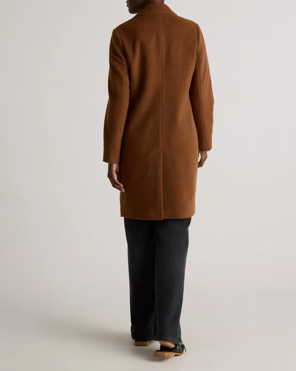 Camel-Hair Single-Breasted Midi Coat