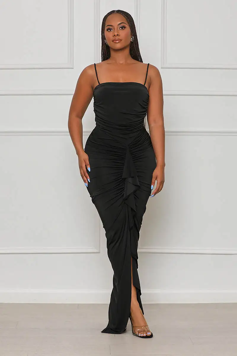 Slip It On Maxi Dress (Black)-FINAL SALE