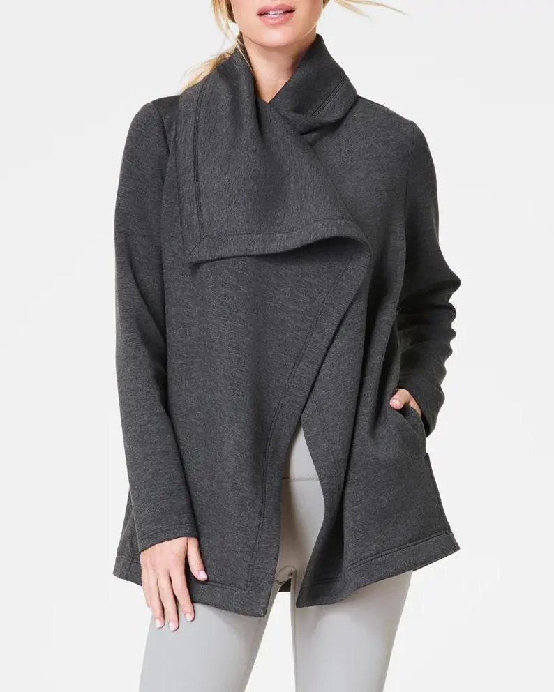 Open Wrap Cardigan - Dark Heather Grey