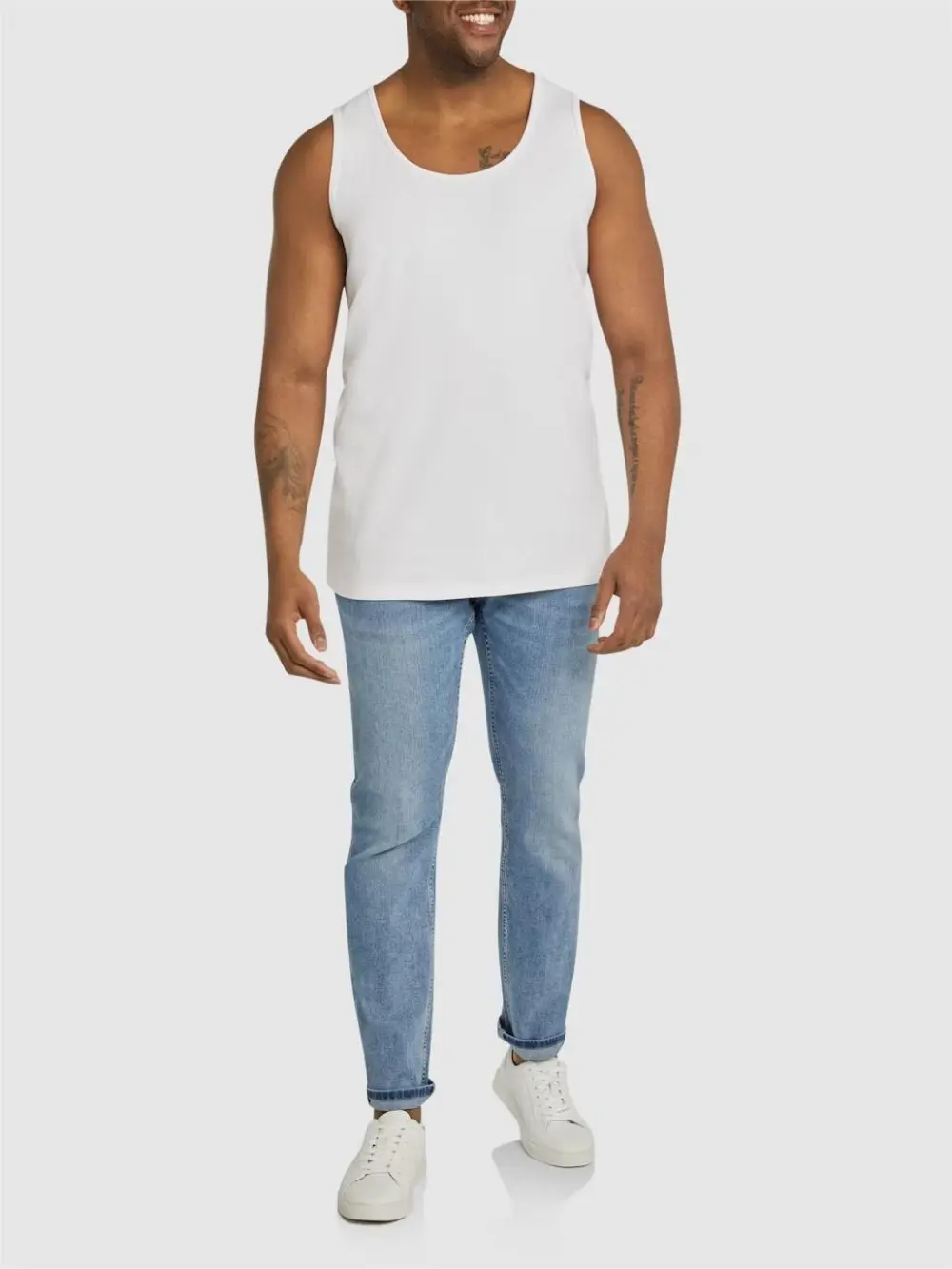 WHITE ESSENTIAL RIB TANK