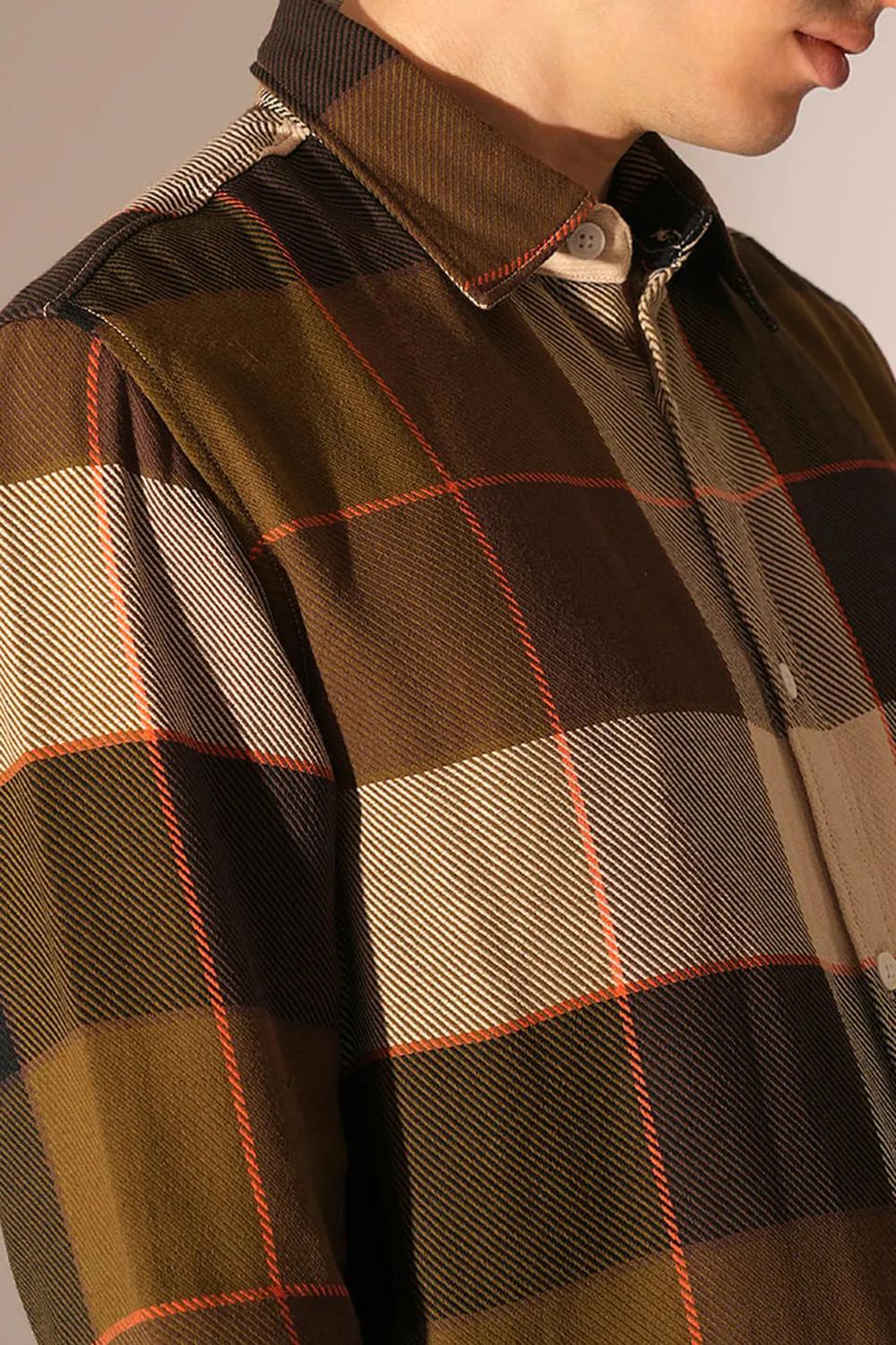 Green Check Cotton Shirt