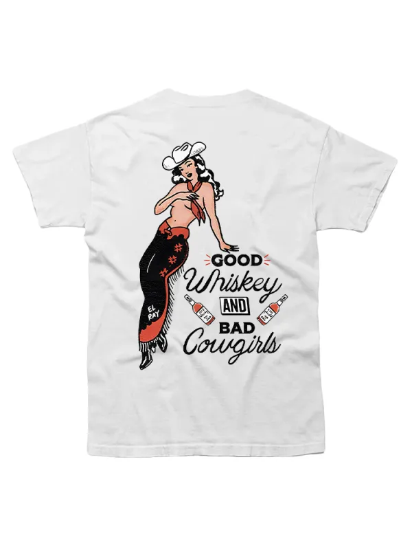 Girl And Beer Graphic Print T-Shirt