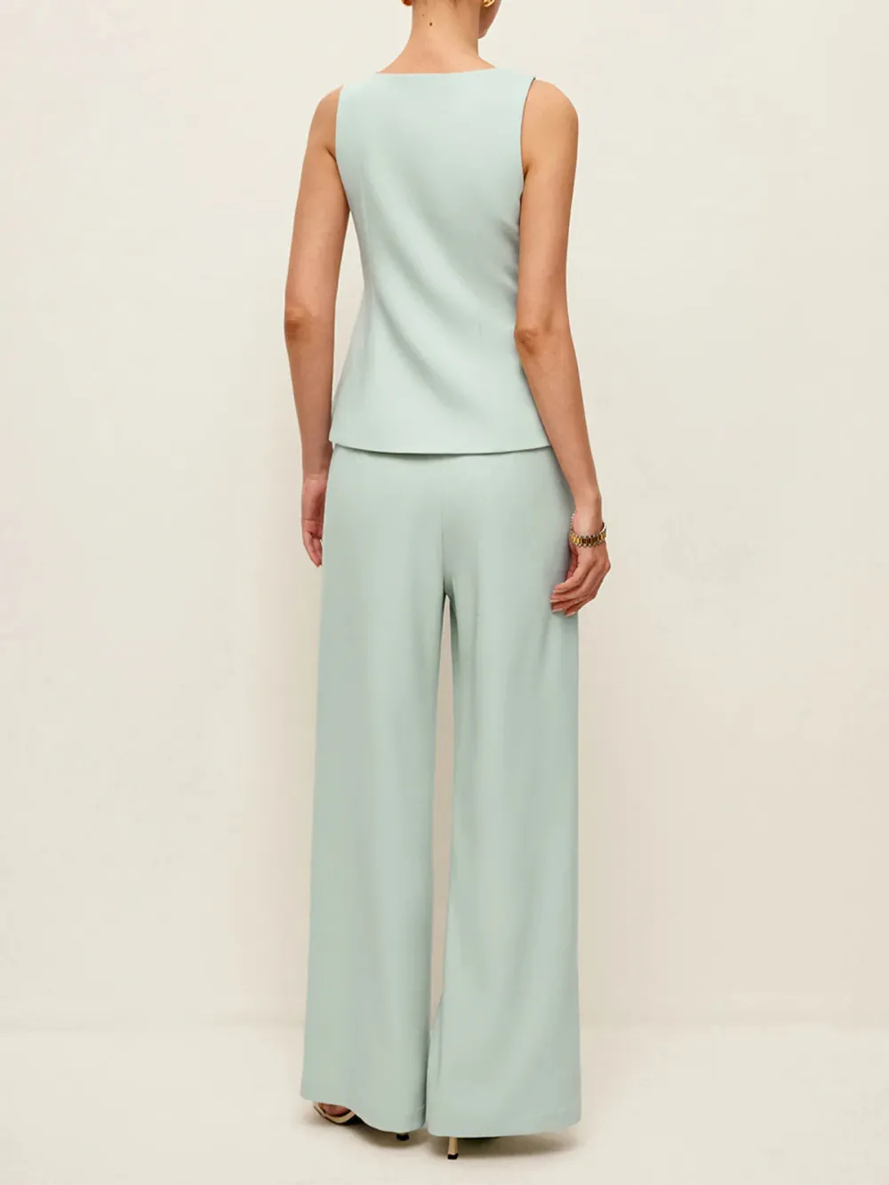Zip Up Square Collar Top With Pockets