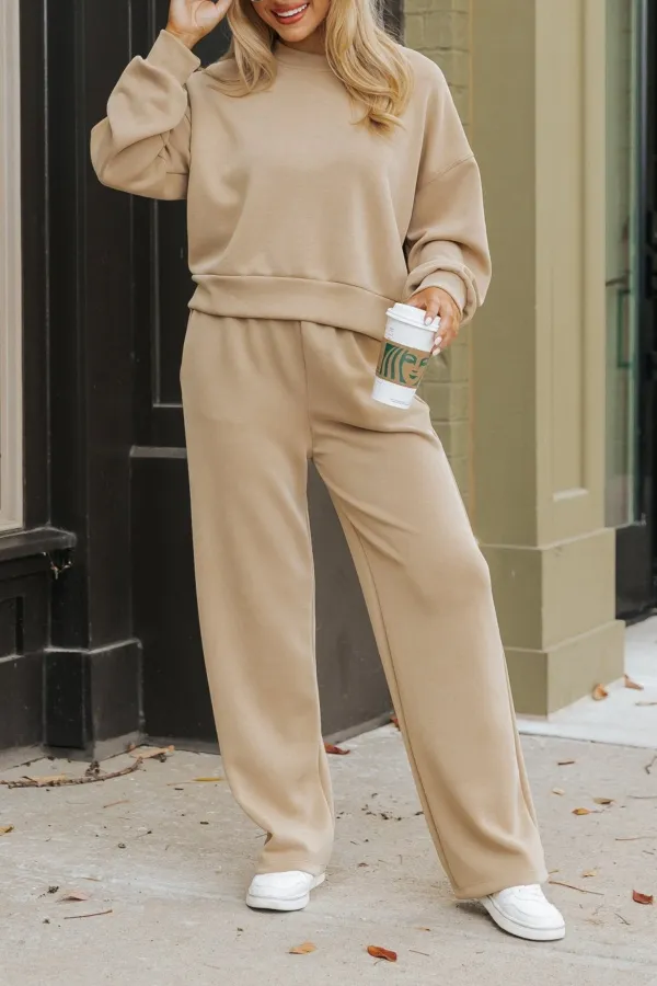 Taupe Casual Comfort Sweatshirt