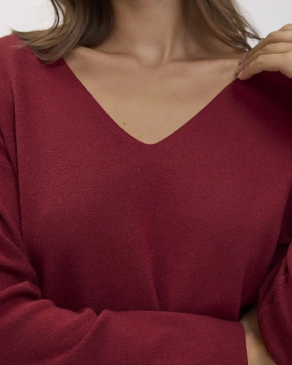 Long-Sleeve V-Neck Sweater