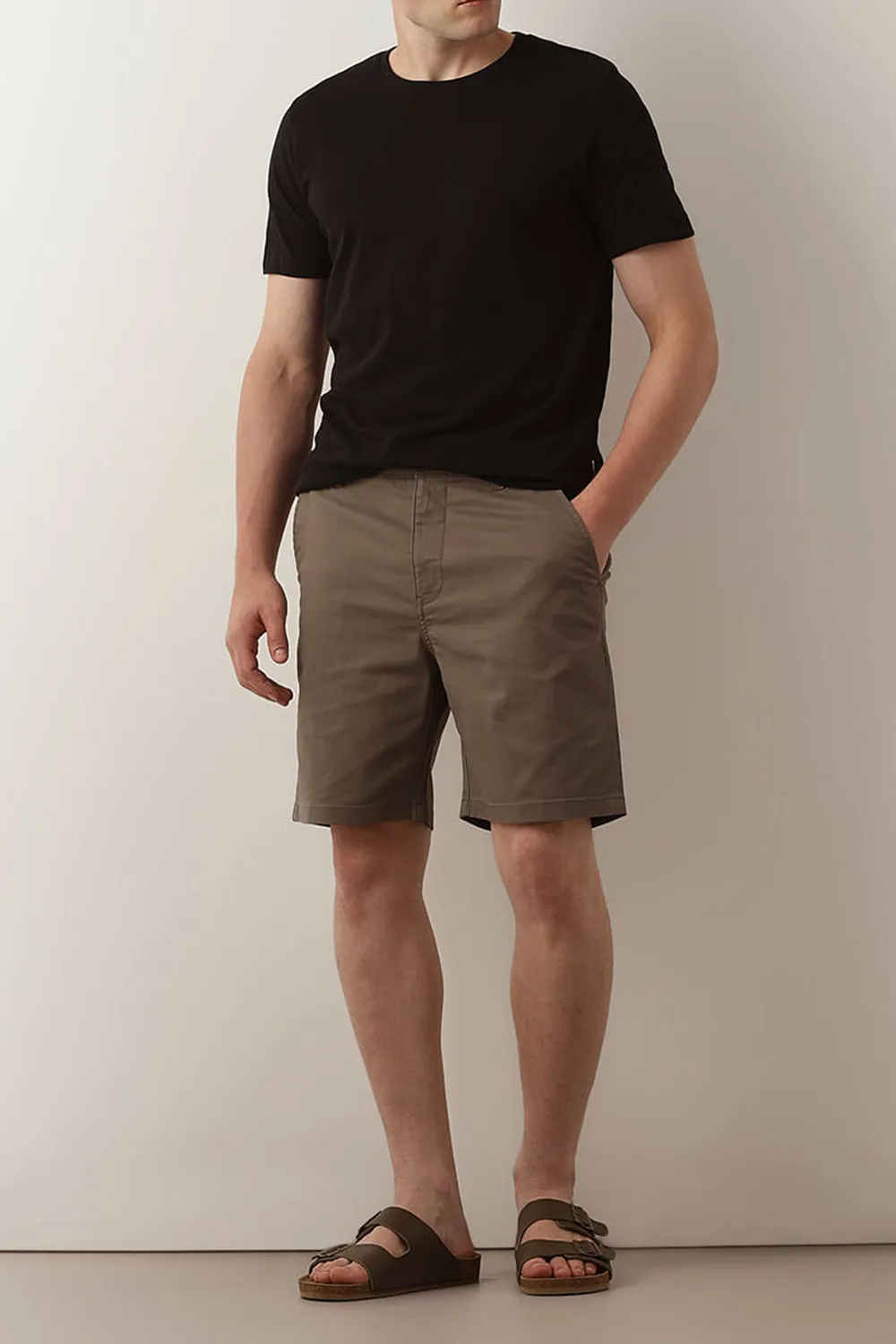 Navy Blue Mid Rise Chino Shorts