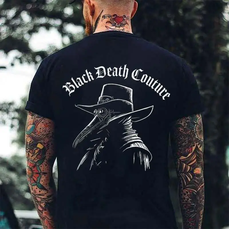Black Death Couture Print Men T-shirts