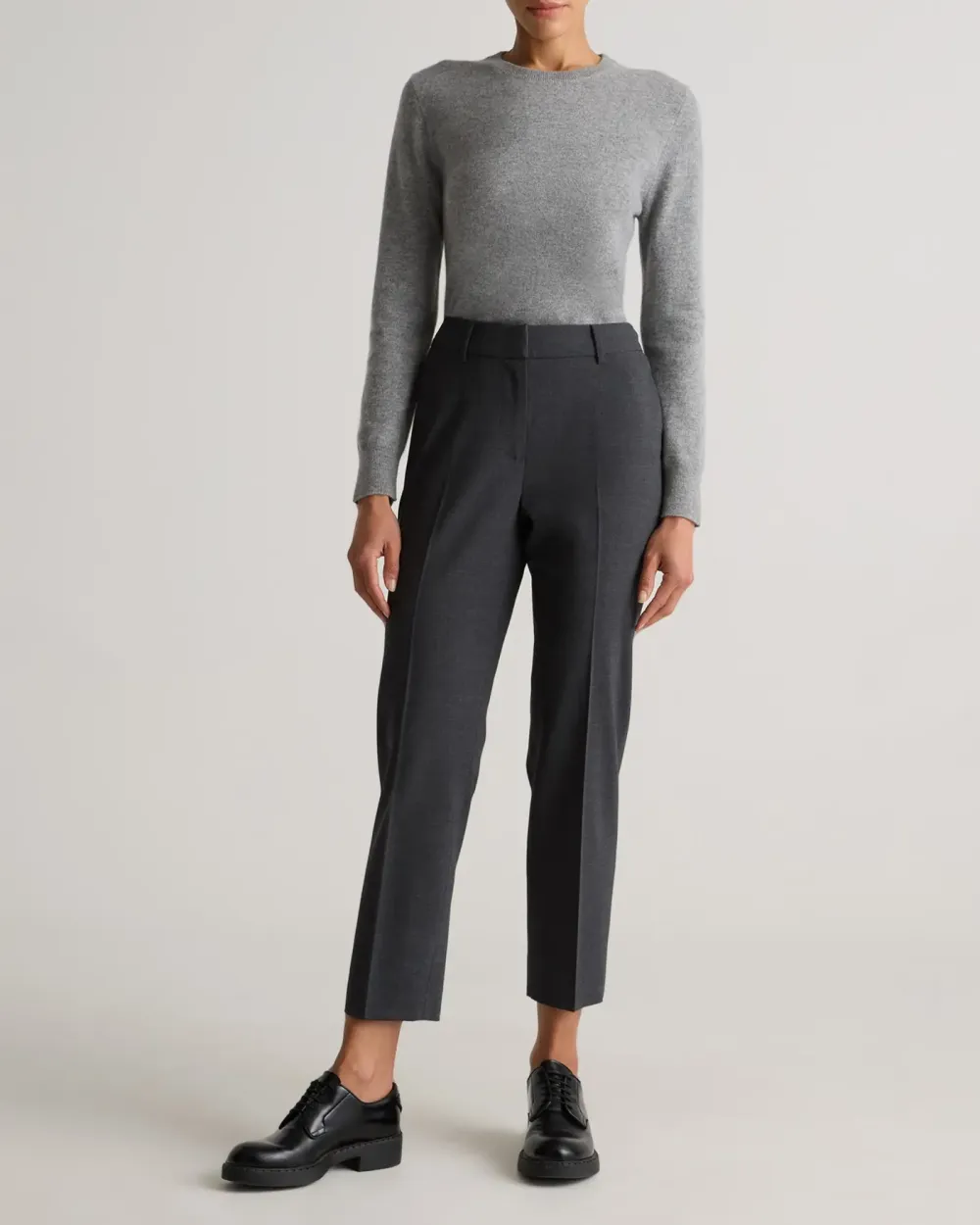 Italian Wool Slim Leg Ankle Pants