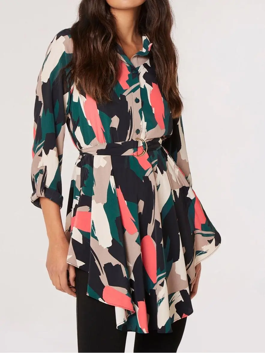 Brushstroke Hanky Hem Mini Dress