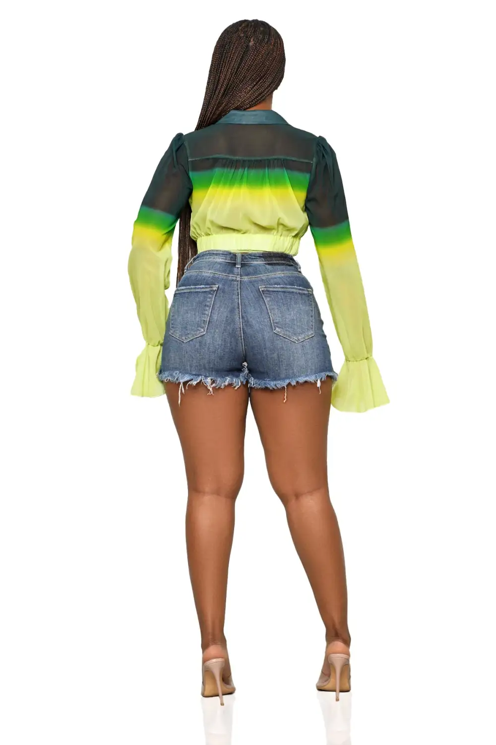 Fade To Green Bell Sleeve Top-FINAL SALE