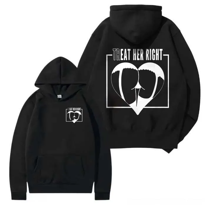 Treat Her Right Printed Oversized Unisex Hoodie