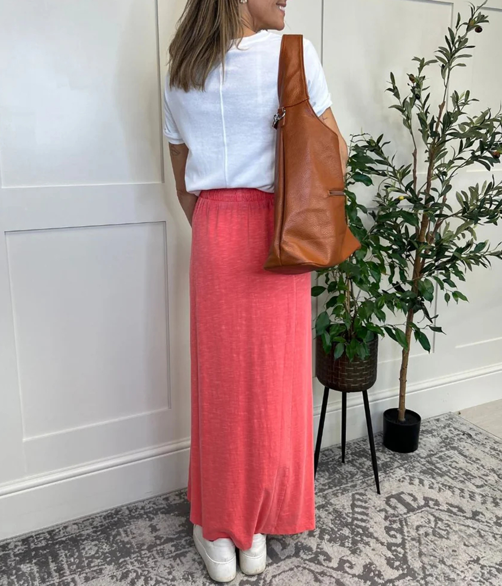 Coral Jersey Midaxi Skirt