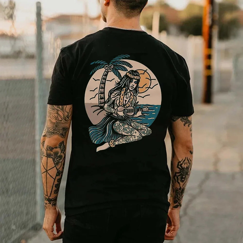 Seaside Beach Vacation Printed Men's T-shirt
