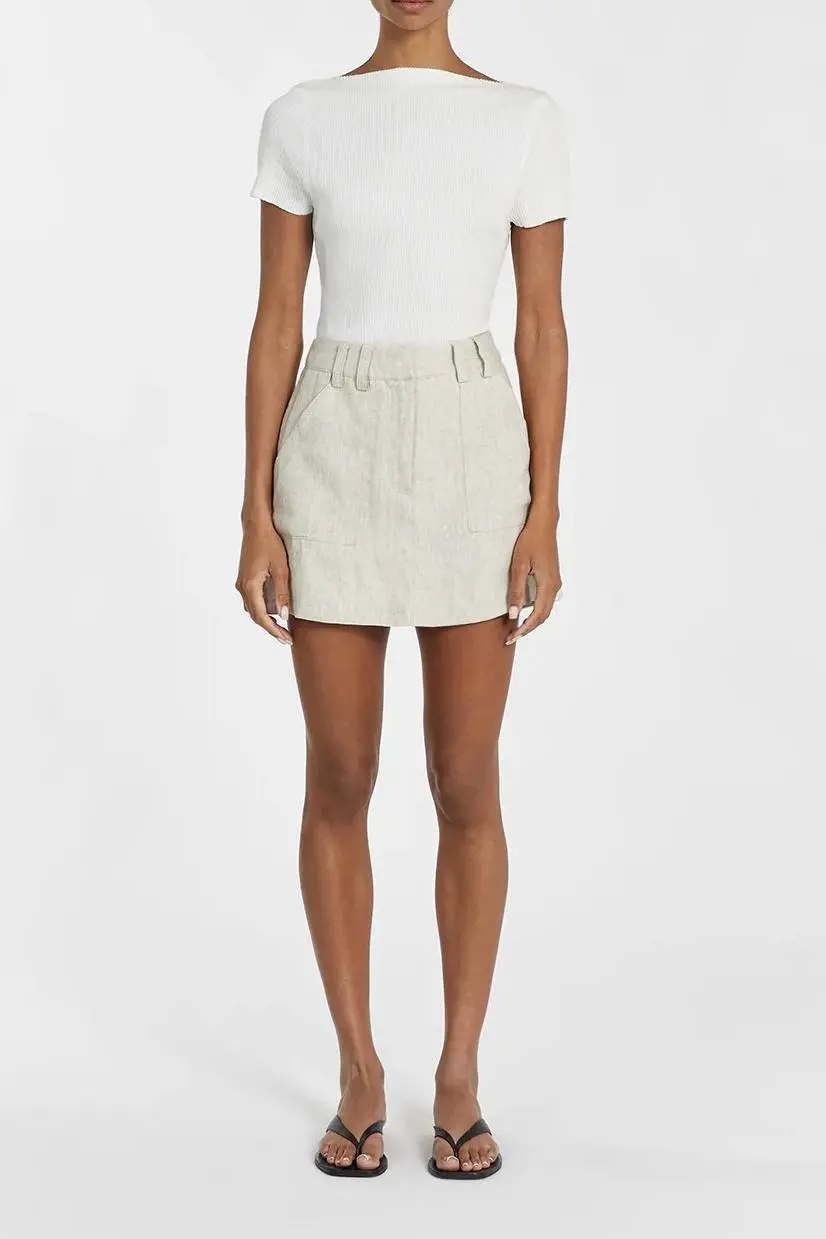 EVA NATURAL LINEN SKORT