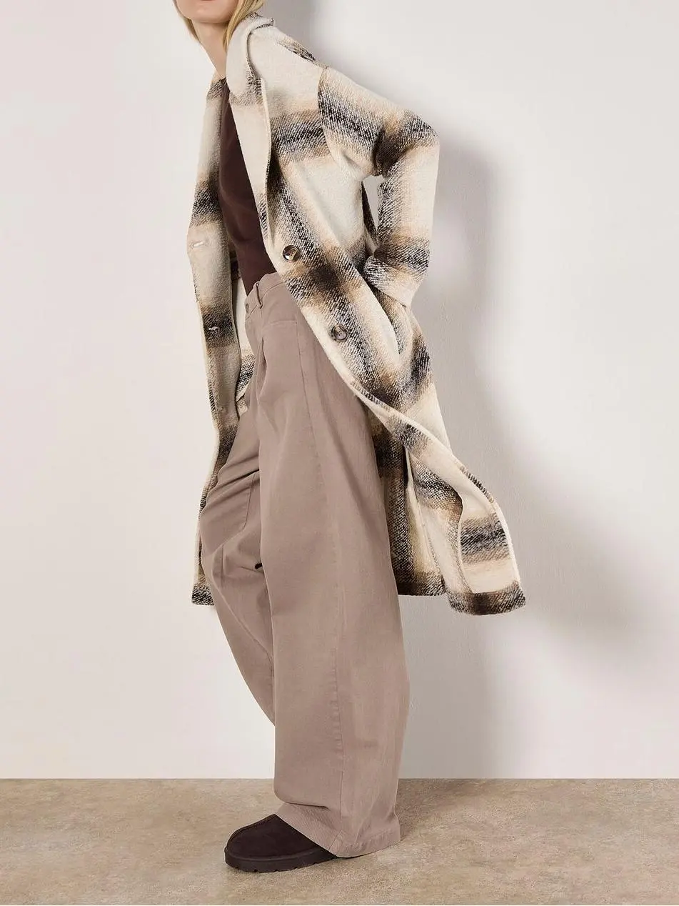 Soft Oversized Check Coat