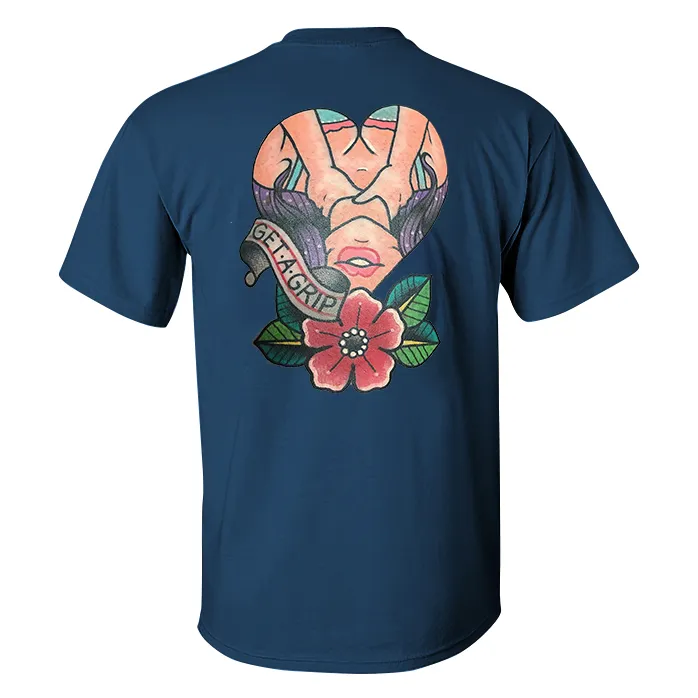 Get A Grip Floral Lady Print Men's T-shirt