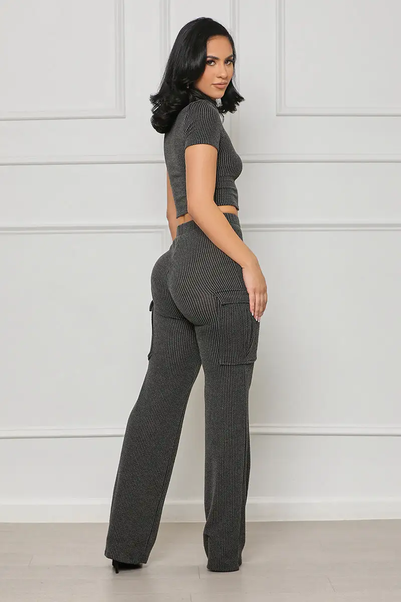 Just Chill Pants Set (Charcoal)-FINAL SALE