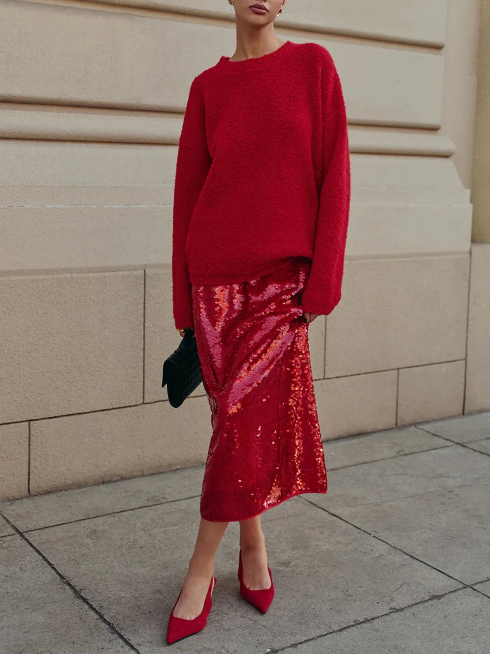 Round Neck Drop Shoulder Sweater
