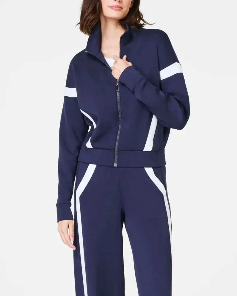 Timeless Navy Striped Track Jacket