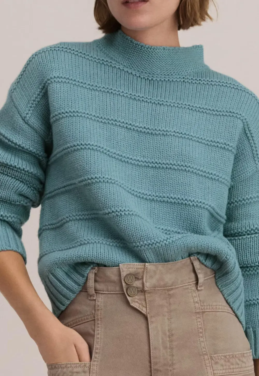 Stripe-stitch sweater
Wool & organic cotton