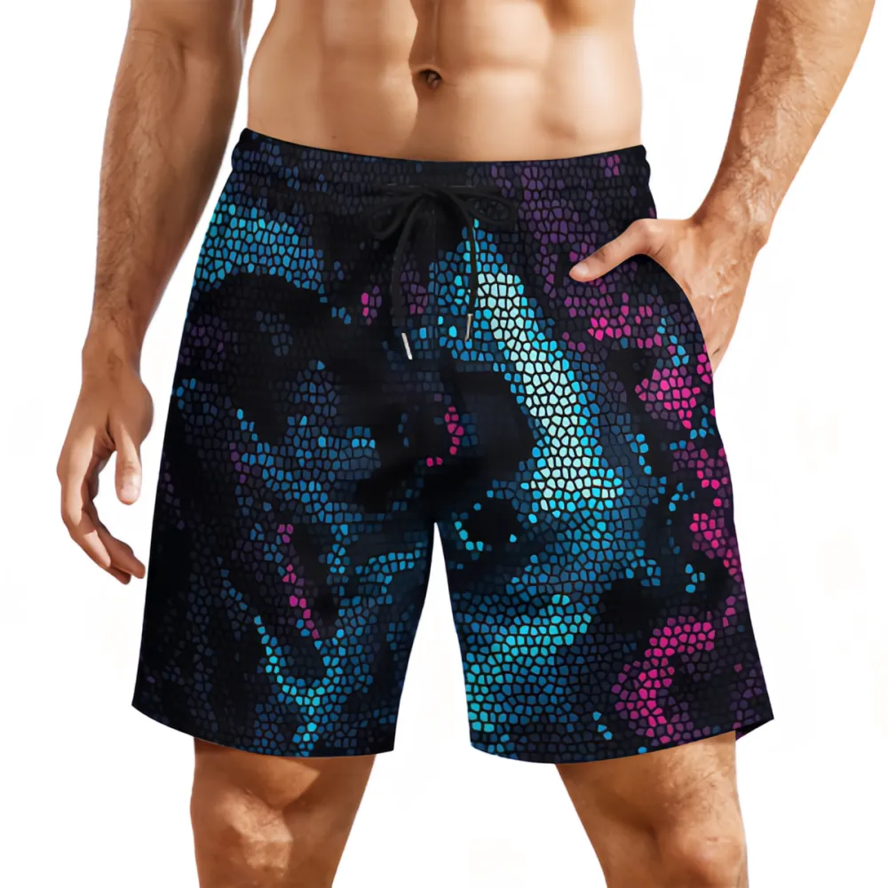 Various Colors Snake Print Fashionable Sports Beach Shorts