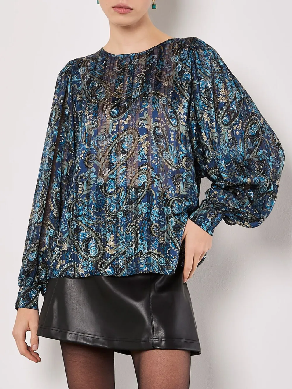 Paisley Sparkle Self Stripe Blouse