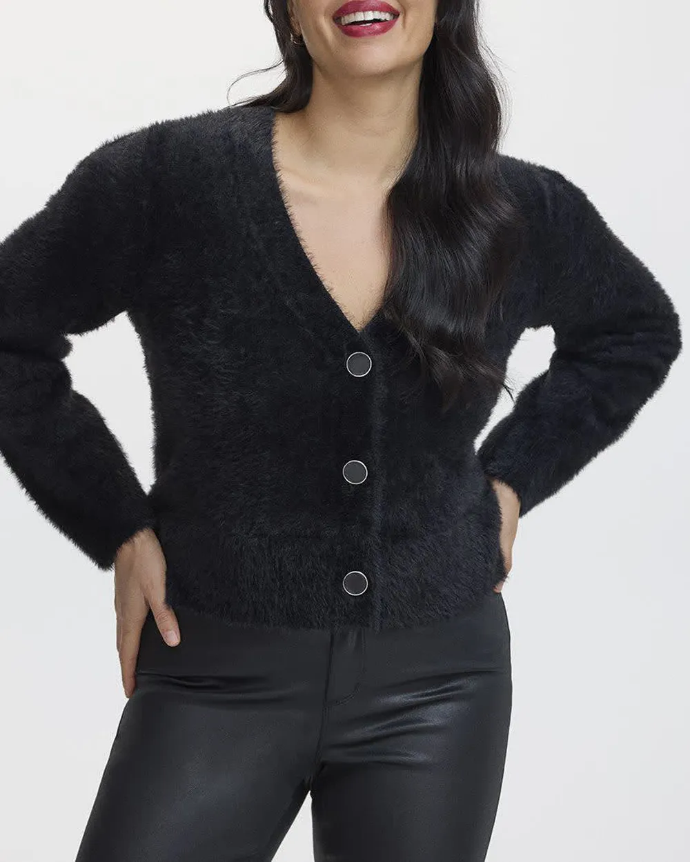 Long-Sleeve V-Neck Cardigan