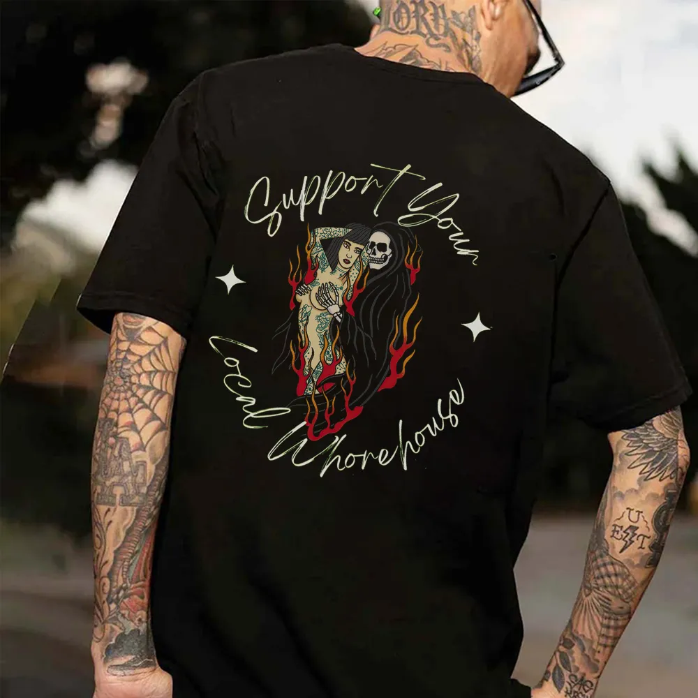 Support Your Local Whorehouse Printed Men's T-shirt