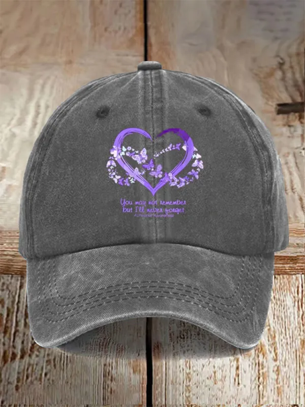 You May Not Remember But I'll Never Forget Alzheimer'S Awareness Baseball Caps