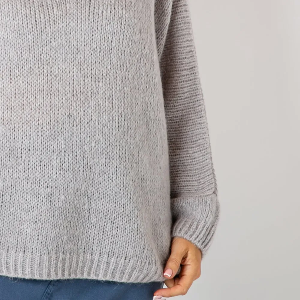 Light Grey V-Neck Jumper