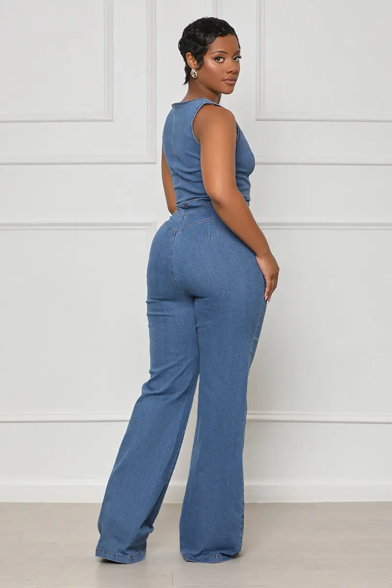 So Groovy Denim Jumpsuit- FINAL SALE