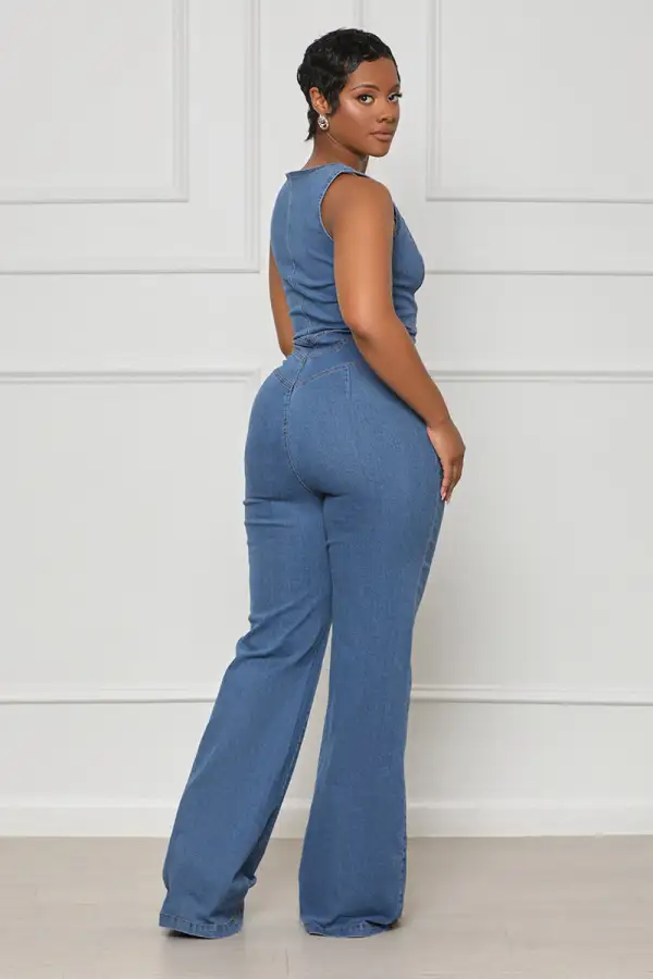 So Groovy Denim Jumpsuit- FINAL SALE