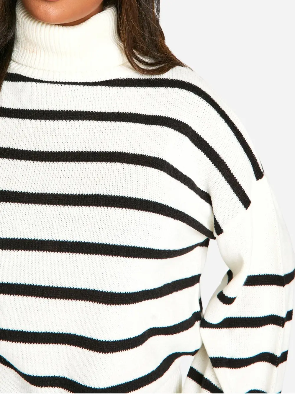 PLUS SOFT KNIT STRIPE SWEATER