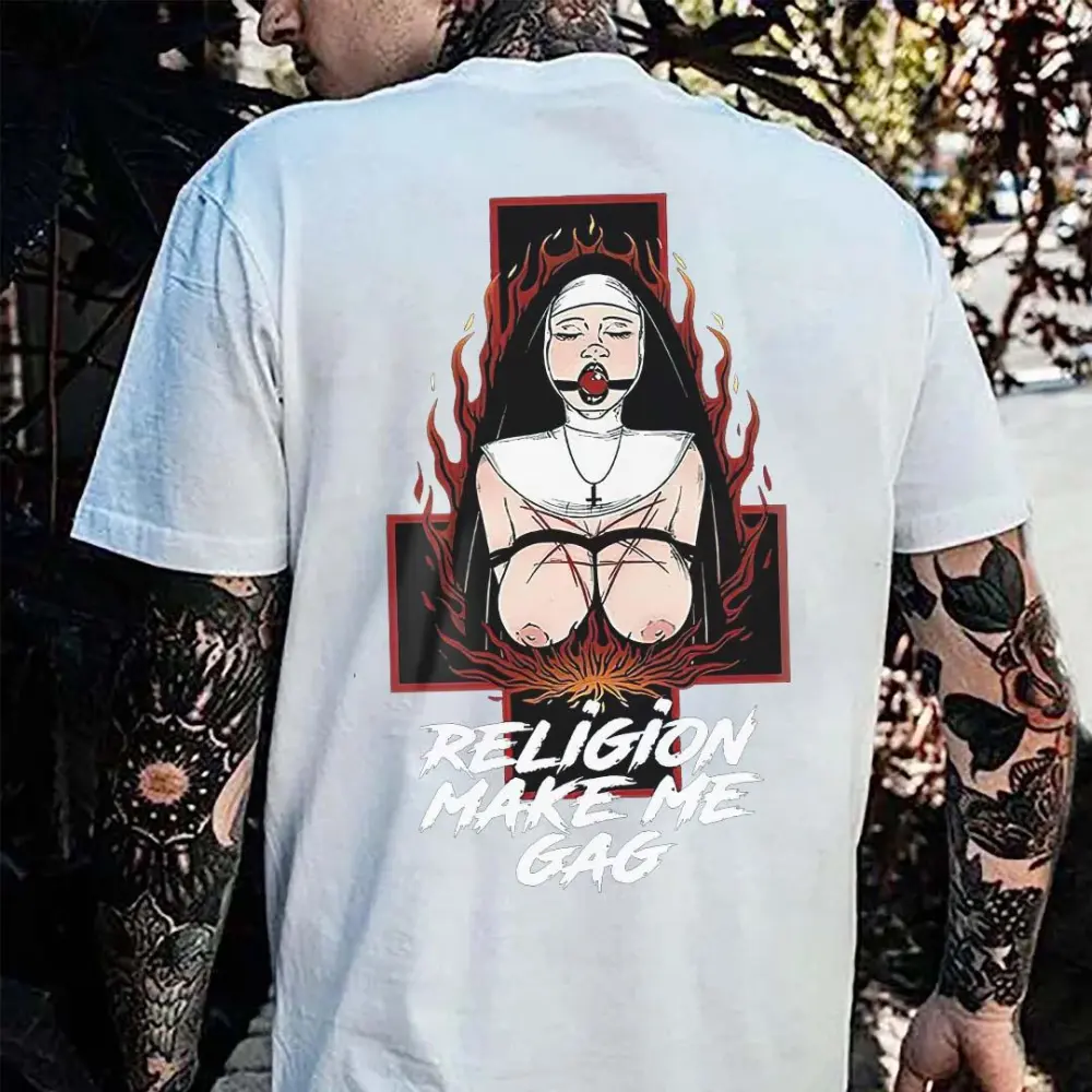 Religion Make Me Gag Printed Men's T-shirt
