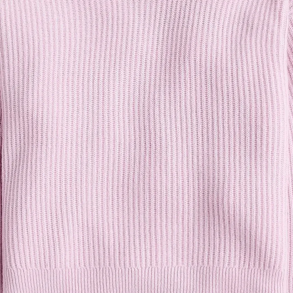 Ribbed cashmere cropped crewneck sweater