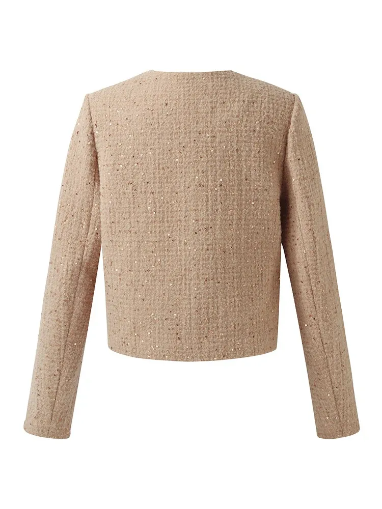 Alpaca And Wool Tweed Women Crop Jacket