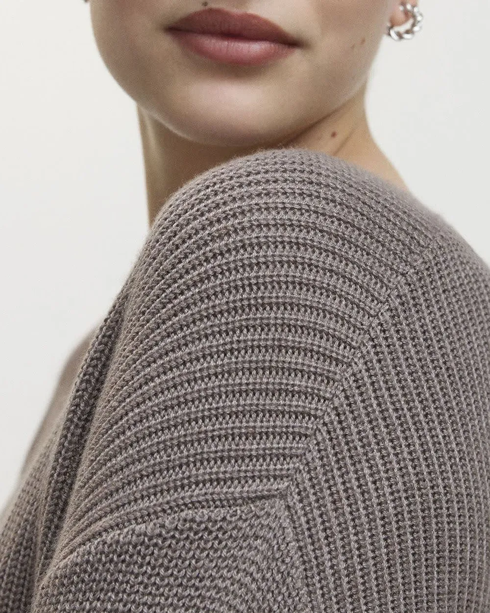 Cashmere-Blend V-Neck Sweater